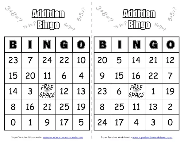 Addition BINGO