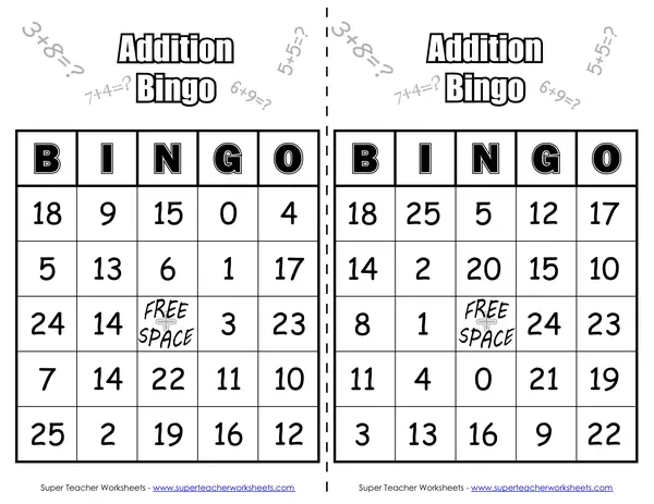 Addition BINGO