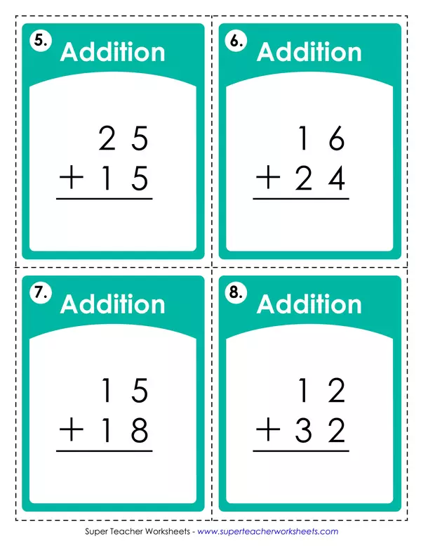 Two digit addition task cards (regrouping)