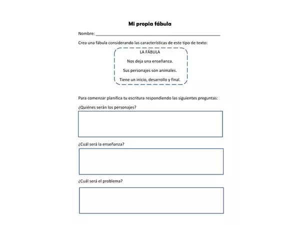 Escritura creativa fábula