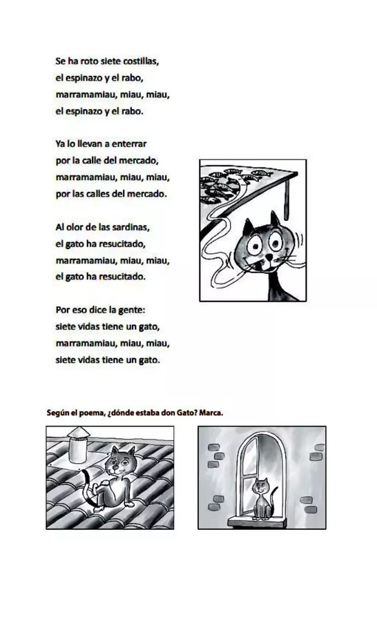 Comprensión auditiva del poema "El señor don Gato".