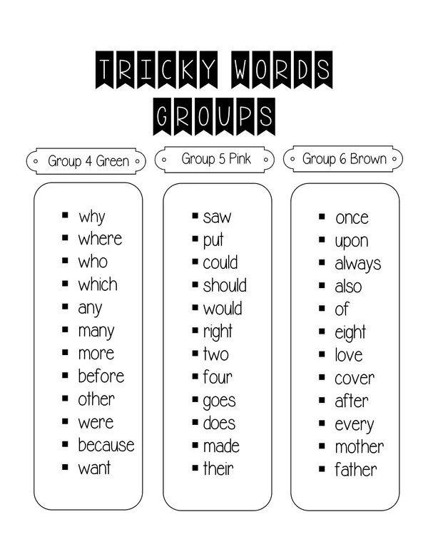 Tricky Words Different Fun Activities