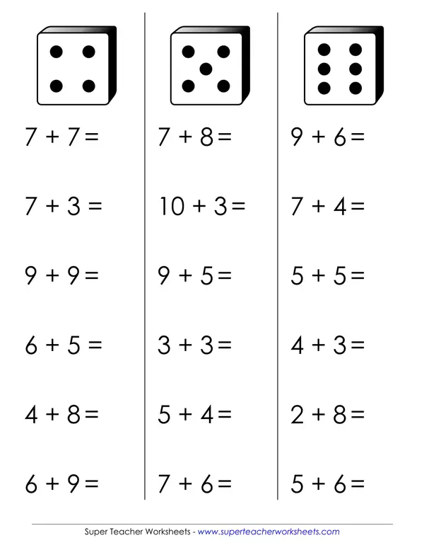 Addition fluency game