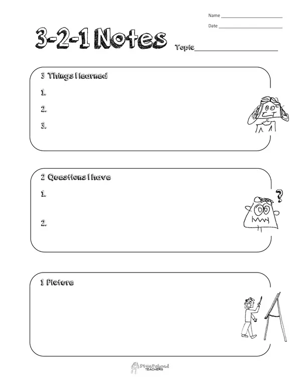 Visible thinking routine ''3-2-1''