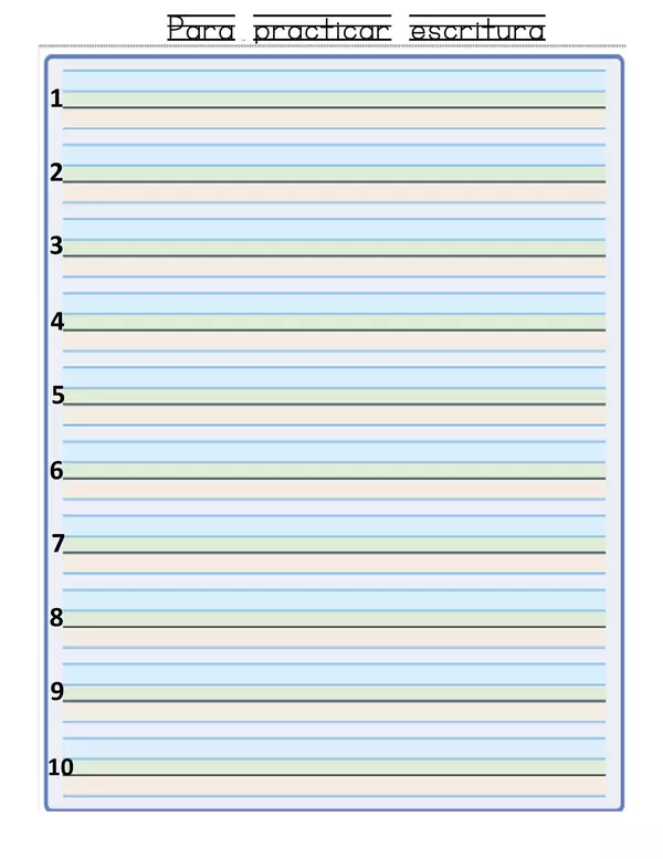 Plantilla para practicar escritura
