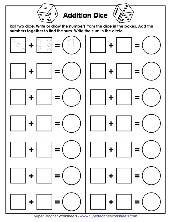 Addition dice game (individual)