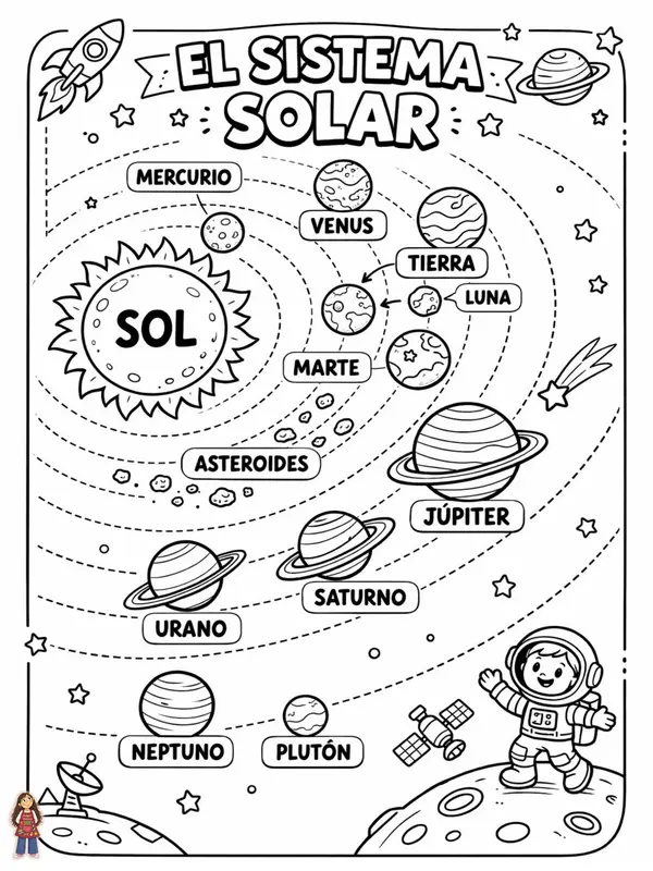 Sistema Solar para Colorear: Fichas Imprimibles Educativas