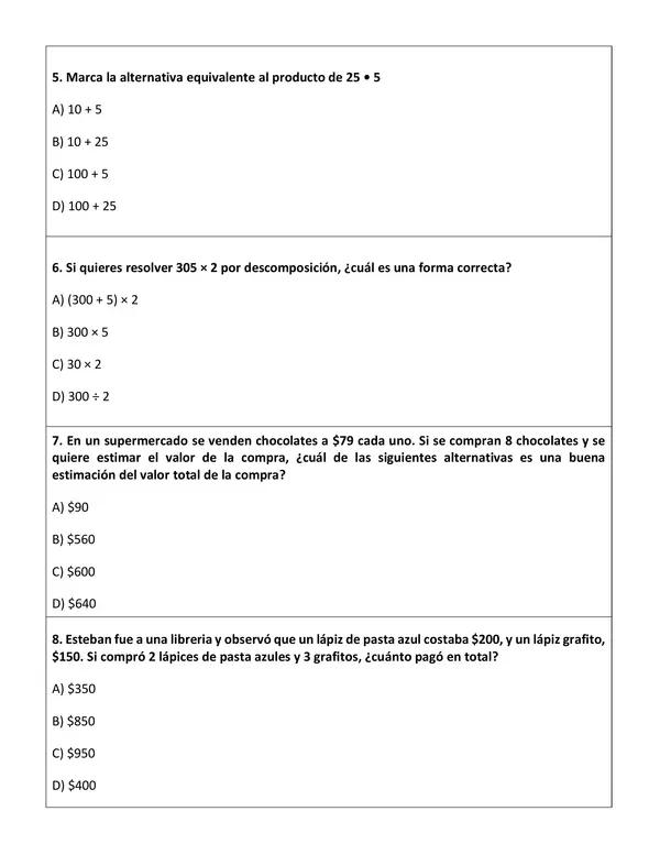 Multiplicación - Guía de ejercicios
