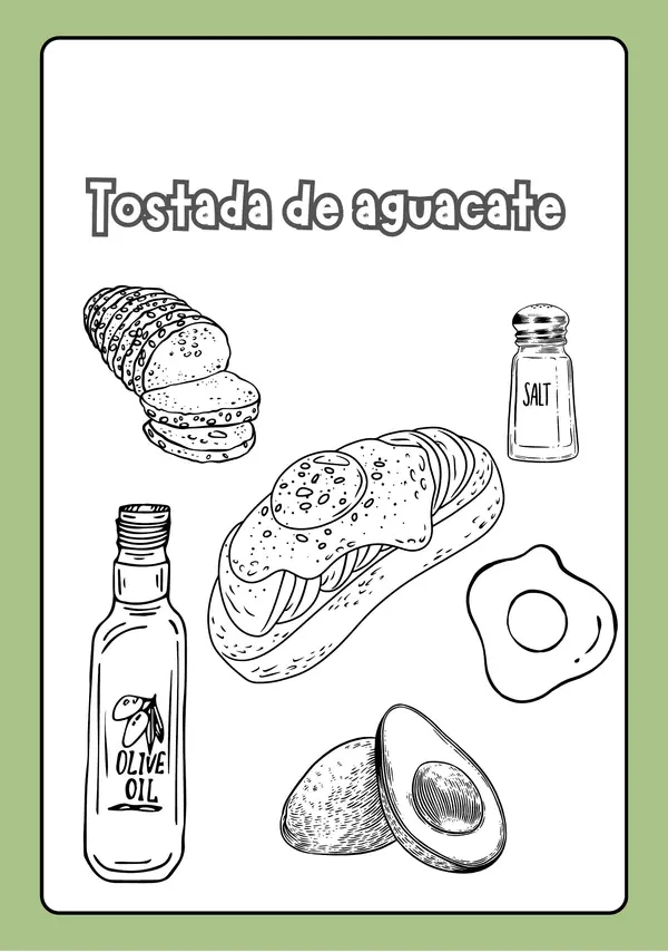 Libro para colorear recetas dulces