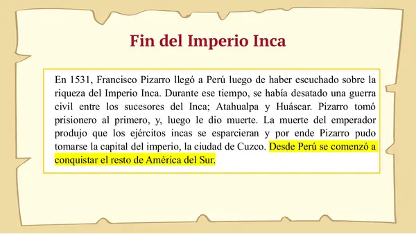 4° Básico "Caída del Imperio Inca". 