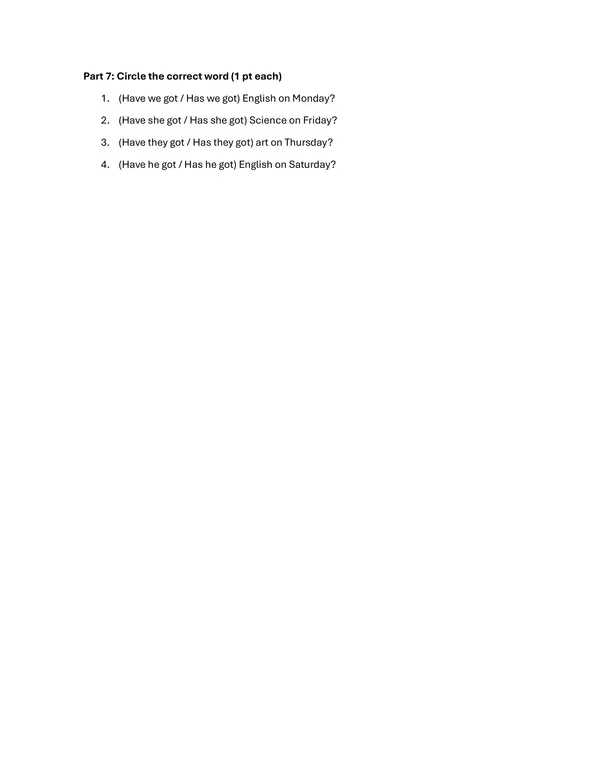 EVALUACIÓN INGLÉS 3° BÁSICO "SCHOOL DAYS"