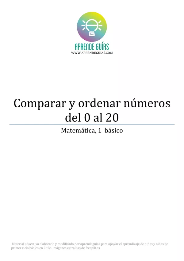 Ordenar y comparar números del 0 al 20
