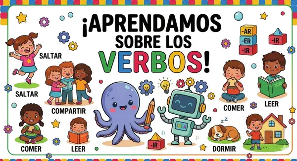Guía cuadernillo imprimible "¡Aprendamos sobre los verbos!"