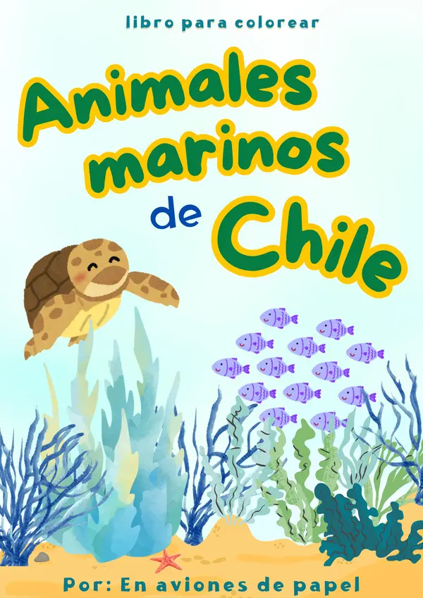 Ilustraciones coloreables Animales marinos de Chile