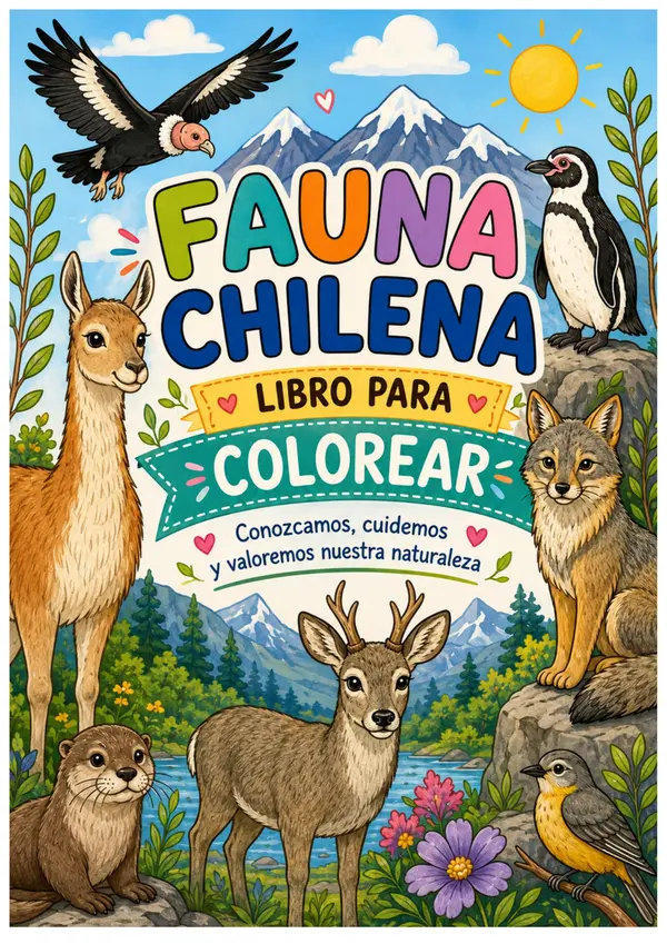 Libro para pintar de fauna chilena