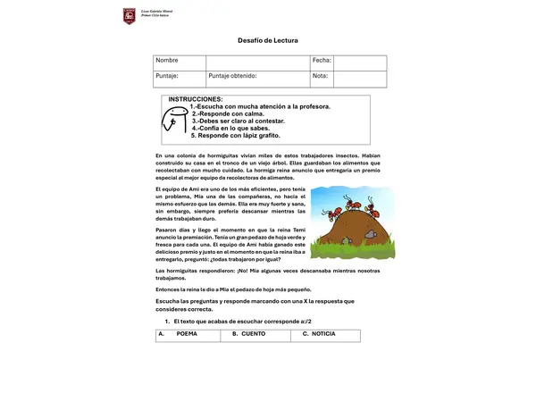 Desafio de lectura Un trabajo en equipo