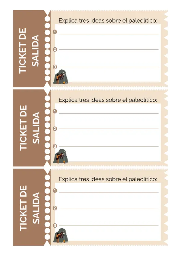 Ticket de salida sobre el Paleolítico