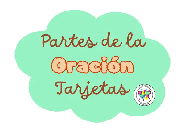 Partes de la oración tarjetas posters gramática lenguaje 