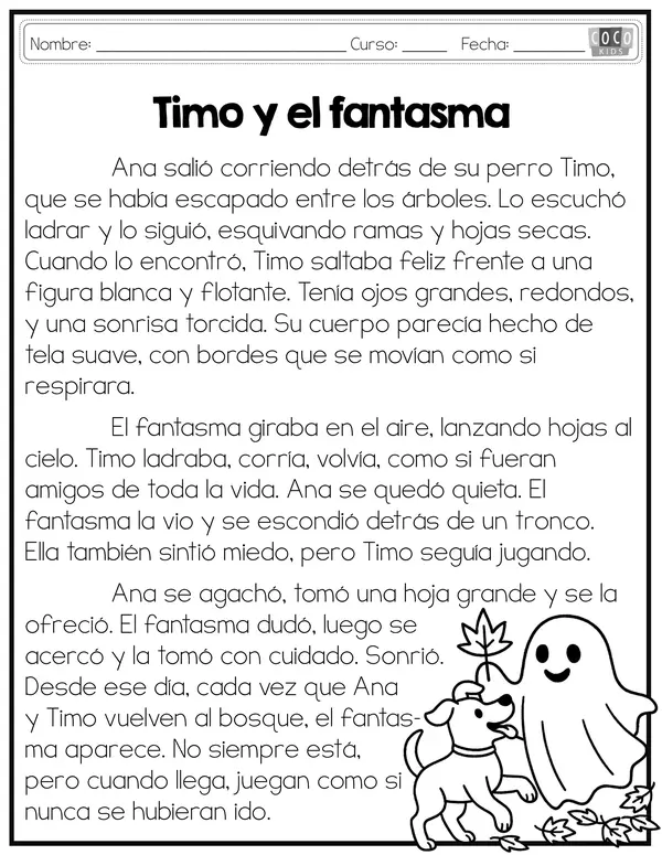 🎃 Pack Comprensión de Lectura Halloween (1° y 2° básico)