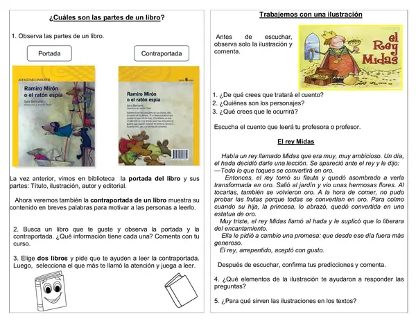 Guías para trabajar en biblioteca 1° año básico.