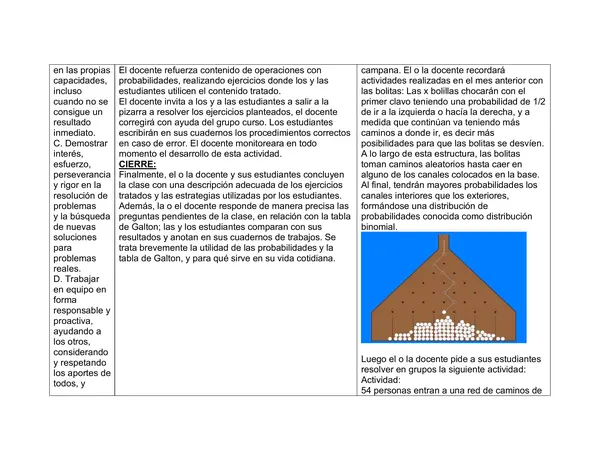 Planificación Clase a Clase Diciembre - Matemática - 1° Medio