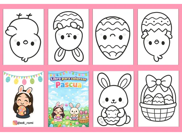 Mini librito para colorear: Pascua 