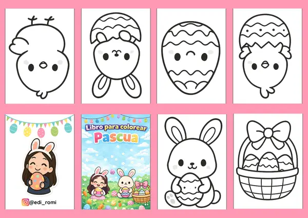 Mini librito para colorear: Pascua 