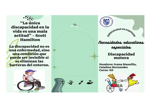 Tríptico discapacidad motora