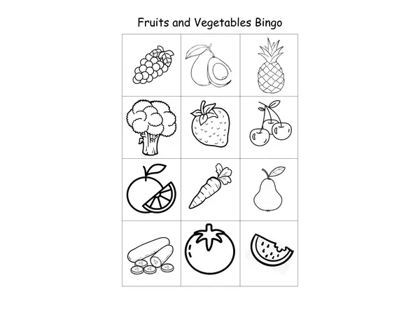 FRUITS AND VEGETABLES BINGO