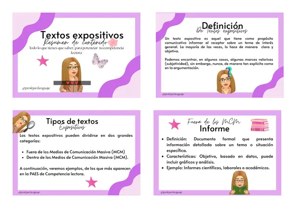 Resumen textos expositivos PAES Competencia Lectora 