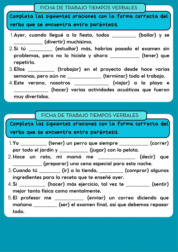 FICHAS DE TRABAJO LENGUAJE Y COMUNICACIÓN