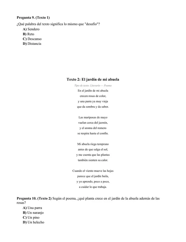Ensayo simce 4to básico lenguaje 