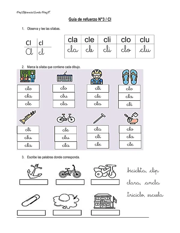 Cuadernillo Sílabas trabadas (Grupos consonánticos)