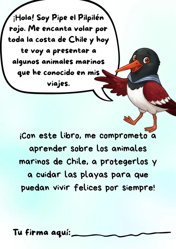 Ilustraciones coloreables Animales marinos de Chile