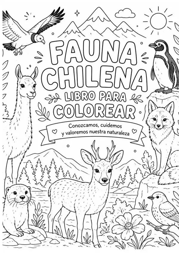Libro para pintar de fauna chilena