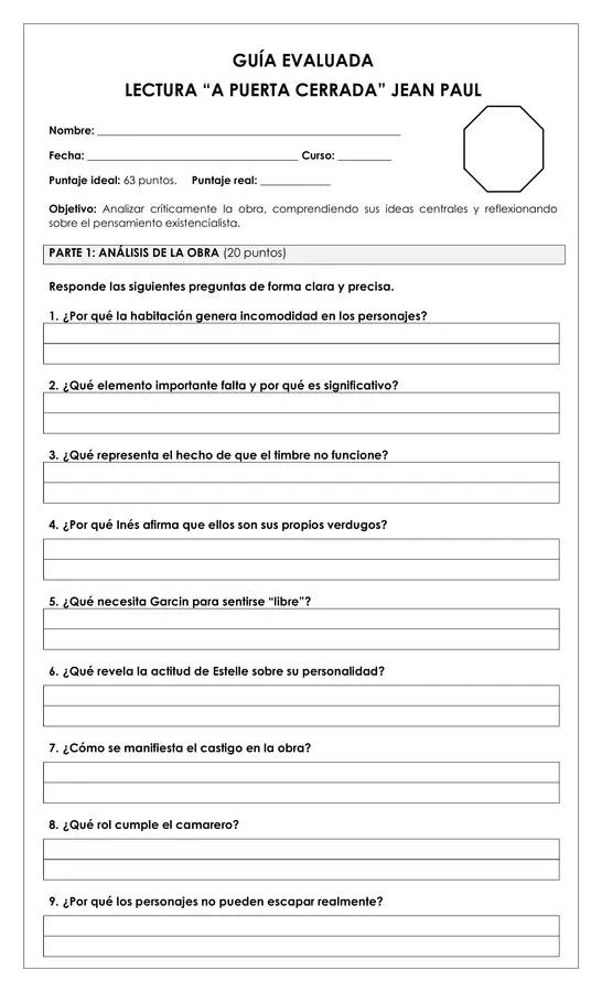 Guía evaluada - A puerta cerrada