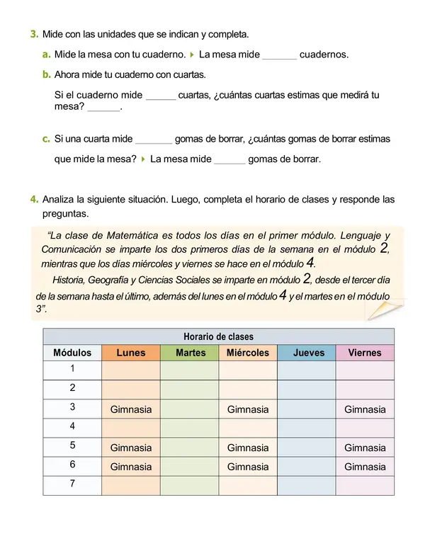 Guía de matemática 1° año " Mediciones y geometría"