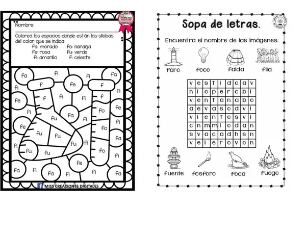guia letra f