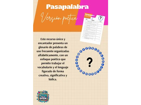 Glosario Poético de la A a la Z – Vocabulario Creativo para Tercero y Cuarto Básico