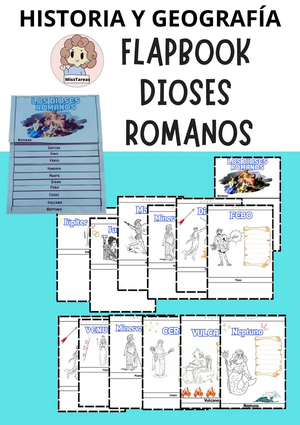  Flapbook Interactivo: Dioses Romanos - Mitología y Cultura