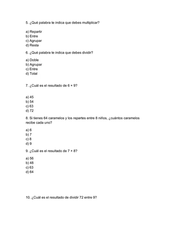 Multiplicación y división 