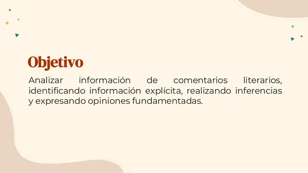 Análisis de información presente en comentarios literarios