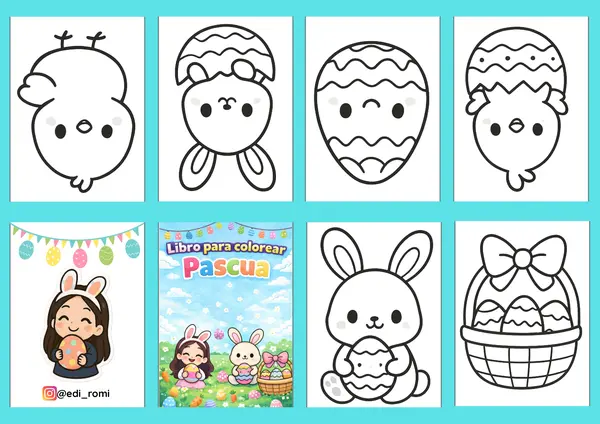 Mini librito para colorear: Pascua 