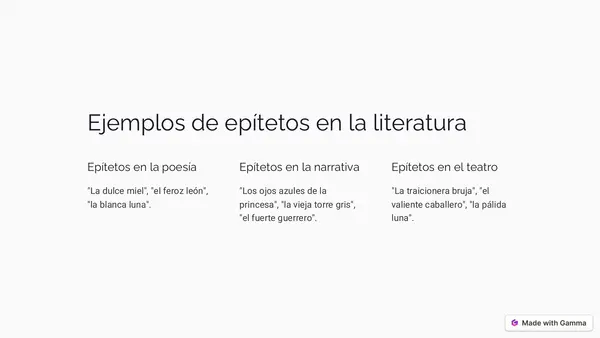 Epíteto - Figura literaria