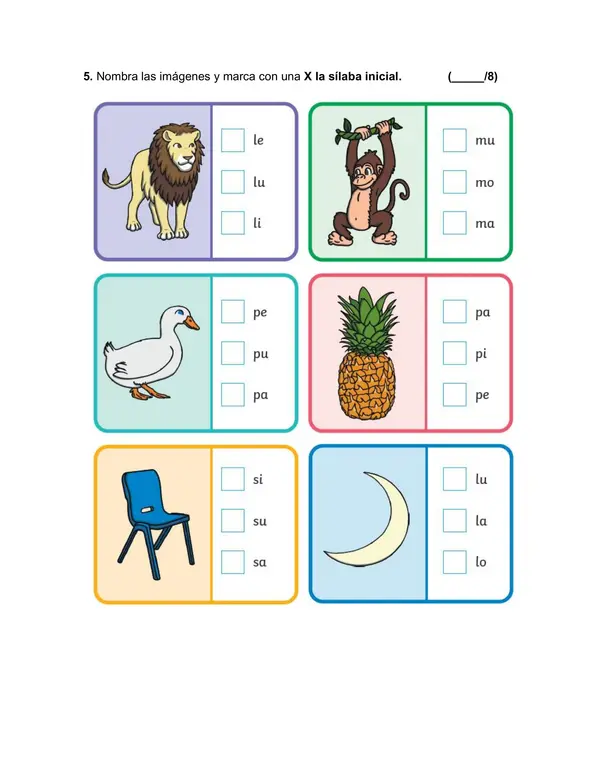 Evaluación Lenguaje letras M-L-P-S