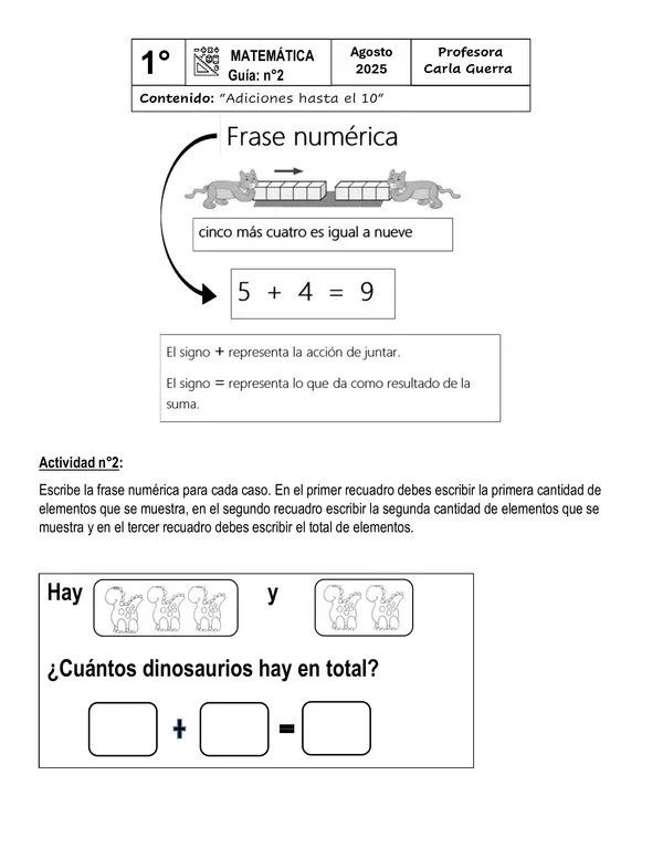 Adiciones hasta el 10 