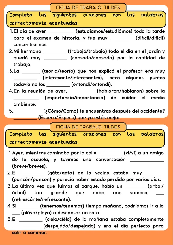 FICHAS DE TRABAJO LENGUAJE Y COMUNICACIÓN