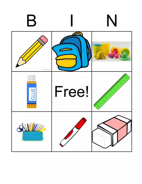 School Supplies Bingo!