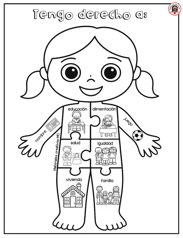 Rompecabezas para Colorear: Derechos y Deberes de los Niños