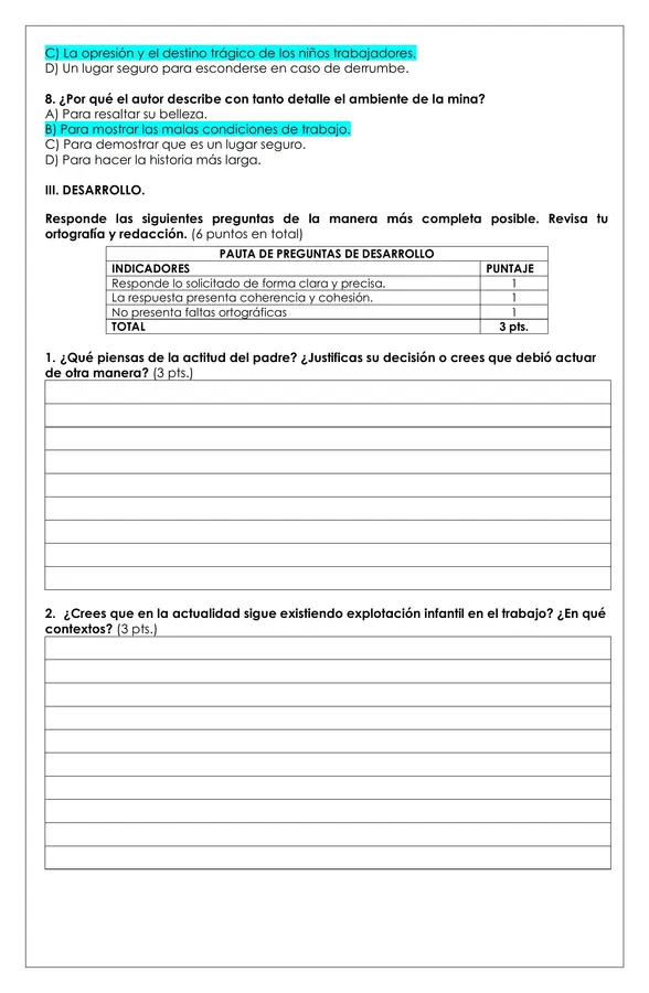 Prueba Lectura - La compuerta N°12 y El padre